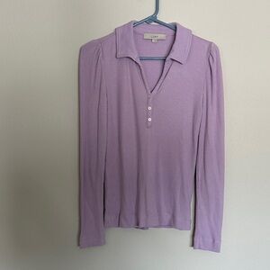 LOFT Women's Lavender Button Down Shirt